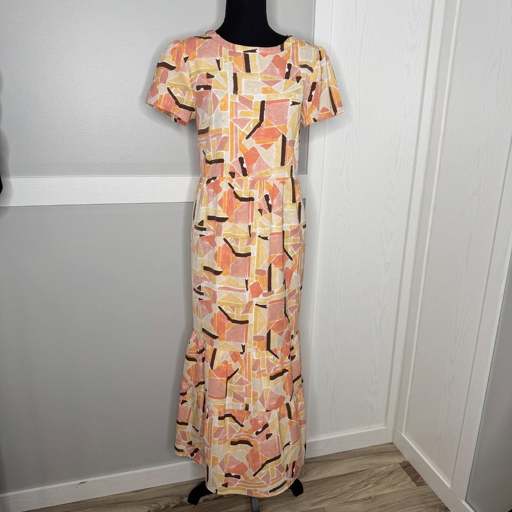 Sugar Lips Abstract Geometric Print Maxi Dress | Size Small Women's Short Sleeve
